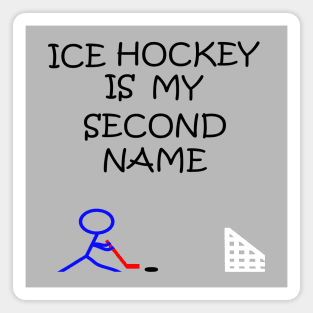 Stick Figure Ice Hockey Magnet